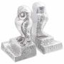 Knygų atramos 2 pcs Sidabro 12 x 9 x 19 cm Aliuminis