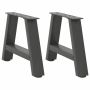Kavos staliuko kojelės, 2 vnt., antracito spalvos, 40x(30-31) cm, plienas