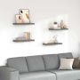 Pakabinamos lentynos, 4vnt., pilkos, 60x23,5x3,8cm, MDF