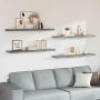 Pakabinamos lentynos, 4vnt., pilkos, 120x23,5x3,8cm, MDF