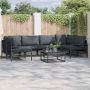 Sodo Sofų Rinkinys su pagalve 6 pcs Juoda Plienas