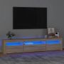 Televizoriaus spintelė su LED apšvietimu, ąžuolo, 195x35x40cm