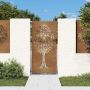 Sodo vartai, 85x200 cm, Corten plienas, medžio raštas
