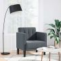 Sofa-kėdė su porankiais, tamsiai pilka, 53 cm, aksomas