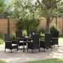 Sodo valgomojo komplektas su pagalve 7 pcs Juoda