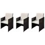 Sodo kėdės 3 pcs Ruda 56 x 52 x 87 cm Poli ratanas
