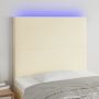 Galvūgalis su LED, kreminės spalvos, 90x5x118/128 cm
