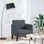Sofa-kėdė su porankiais, tamsiai pilka, 54 cm, aksomas