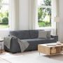 Trivietė sofa, tamsiai pilka, 220x78x80 cm, aksomas