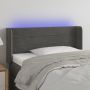 Galvūgalis su LED, tamsiai pilkas, 83x16x78/88cm, aksomas