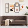 Trivietė chesterfield sofa, rudos spalvos, dirbtinė oda