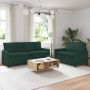 Sofos komplektas 2 pcs Tamsiai žalia Aksomas