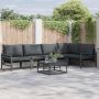 Sodo Sofų Rinkinys su pagalve 5 pcs Juoda Plienas