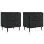 Šalia lovos spintelė su stalčių 2 pcs Juoda 43 x 34,5 x 47,5 cm