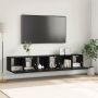 TV spintelių komplektas 3 pcs Juoda 60 x 30 x 30 cm