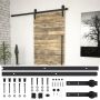 Stumdomų durų įrangos rinkinys SKIEN, juodas, 183cm plienas