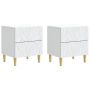 Naktinis staliukas 2 pcs Balta 43 x 34,5 x 48 cm