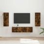 TV spintelių komplektas 2 pcs Rūkyta ąžuolas Apdirbta mediena