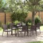 Sodo valgomojo komplektas 7 pcs Ruda ir juoda PE ratanas