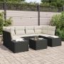 Sodo Sofų Rinkinys su pagalve 7 pcs Juoda poliratanas