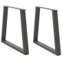 Valgomojo stalo kojos, V formos, 2 vnt., antracito spalvos, 80x(72-73,3) cm, plienas
