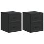 Sieninis naktinis staliukas 2 pcs Juoda 34,5 x 33 x 40 cm
