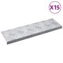 Laiptų danga Stačiakampio 15 pcs Sidabro 60 x 18 cm Aliuminis