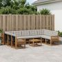 Lauko sofos komplektas 10 pcs Natūrali ir šviesiai pilka
