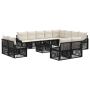 Sodo Sofų Rinkinys 13 pcs Juoda poliratanas