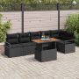 Sodo Sofų Rinkinys su saugykla 7 pcs Juoda Poli ratanas