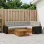 Lauko sofos komplektas 5 pcs Natūrali ir šviesiai pilka