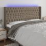 Galvūgalis su LED, taupe spalvos, 203x16x118/128cm, audinys