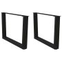 Kavos staliuko kojelės, V formos, 2 vnt., juodos, 70x(42-43,3) cm, plienas
