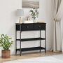 Konsolinis stalas su stalčių Juodas ąžuolas 72.5 x 25 x 75 cm