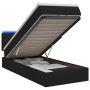 Otmana lova su matracsu ir LED Juoda 90 x 190 cm Audinys