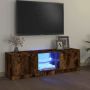 TV spintelė su LED apšvietimu, dūminio ąžuolo, 120x30x36cm