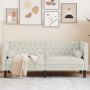 Dvivietė chesterfield sofa su pagalvėlėmis, kreminė, aksomas