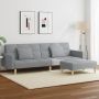 Dvivietė sofa-lova su pakoja, šviesiai pilkos spalvos, audinys