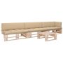 Poilsio komplektas iš palečių su pagalvėlėmis, 4 dalių, pušis
