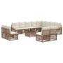 Sodo Sofų Rinkinys 13 pcs Smėlio poliratanas