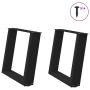 Kavos staliuko kojelės, 2 vnt., juodos, 50x(42-43) cm, plienas, U formos