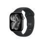 Apple Watch Series 11 GPS + Cellular 46mm Jet Black Aluminium Case with Black Sport Band - S/M | Apple