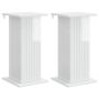 Augalų stovas 2 pcs Itin blizgi balta 30,5 x 30 x 60,5 cm