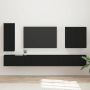 TV sieninio kabineto komplektas 6 pcs Juoda