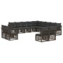 Sodo Sofų Rinkinys 13 pcs Pilka poliratanas