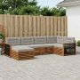 Lauko sofos komplektas 6 pcs Natūrali ir šviesiai pilka