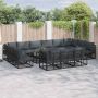 Sodo Sofų Rinkinys su pagalve 13 pcs Juoda Aliuminis