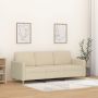 Trivietė sofa, kreminės spalvos, 180cm, audinys