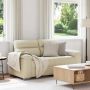 Dvivietė sofa, kreminės spalvos, 160x81x84 cm, dirbtinė oda
