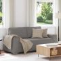 Dvivietė sofa, šviesiai pilka, 180x77x82 cm, velvetas, audinys
